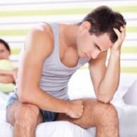 a man is upset with pathological discharge when excited